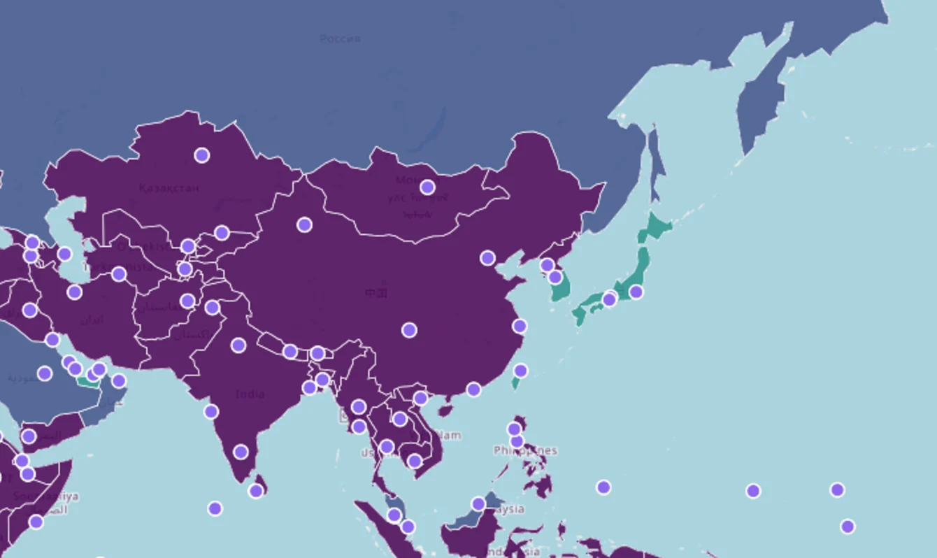 访问者打开分享链接看到的纯地图页(局部)